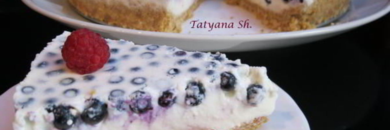 Чизкейк с черникой без выпечки