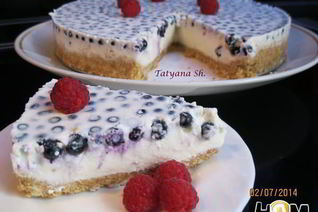 Чизкейк с черникой без выпечки