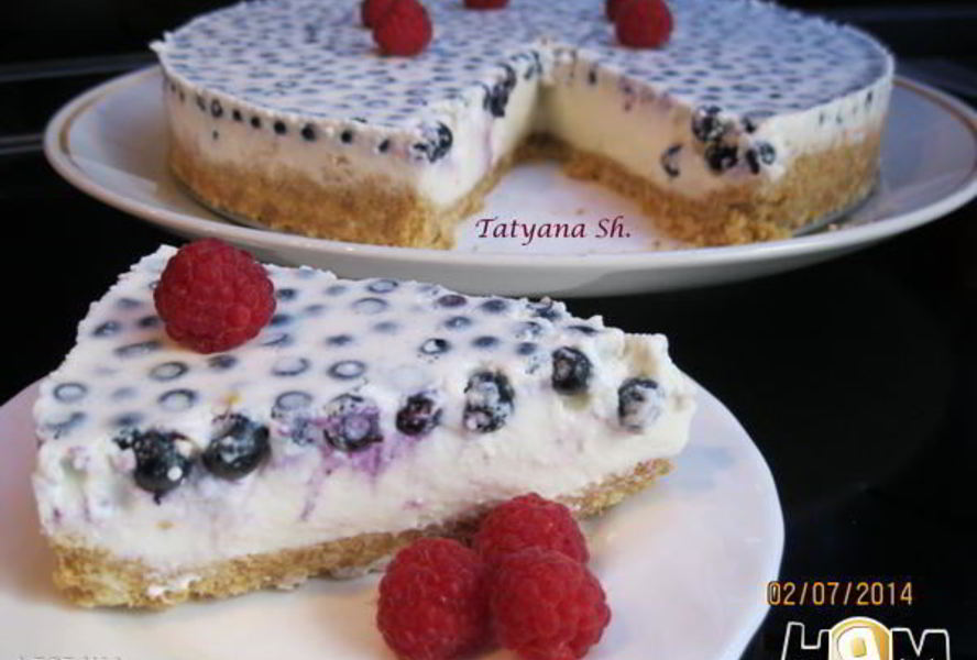 Чизкейк с черникой без выпечки