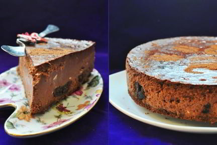 Чизкейк с шоколадом и черносливом