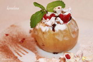 Чизкейк в яблоке — запеченное яблоко