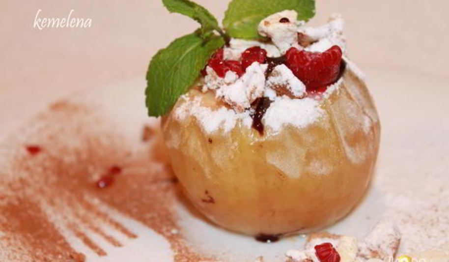 Рецепт чизкейк в яблоке — запеченное яблоко