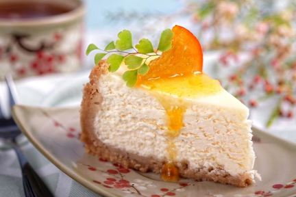 Домашний чизкейк с апельсиновым соусом