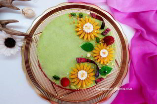 Фисташковый чизкейк с малиной