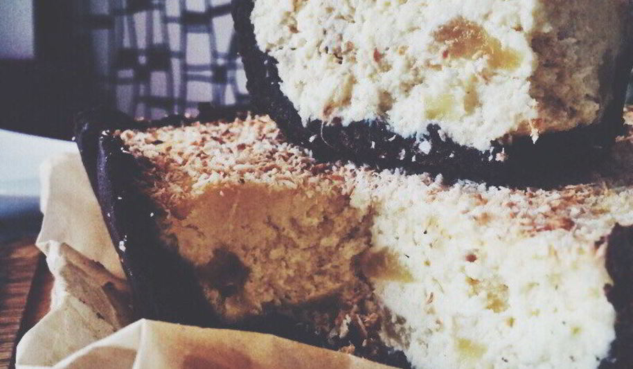 Рецепт кокосовый чизкейк с кусочками ананаса