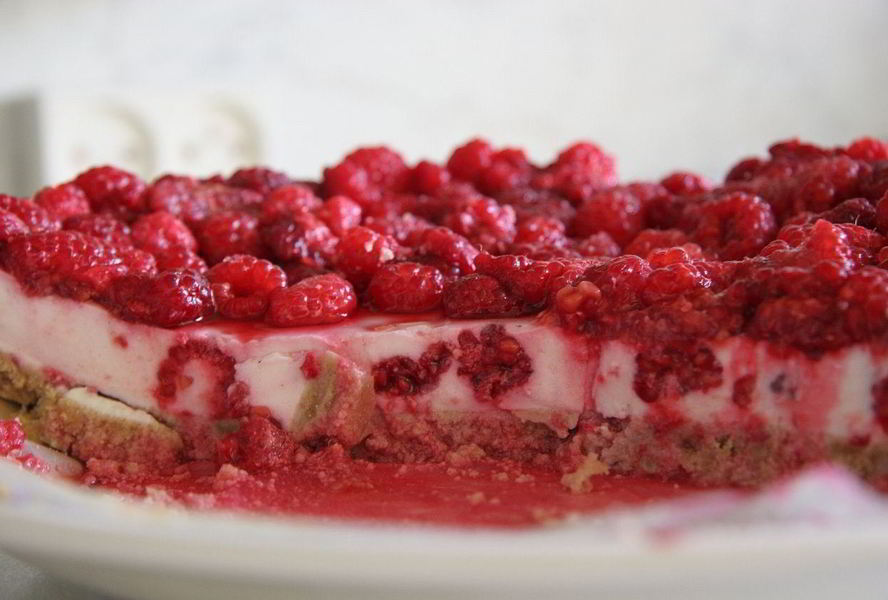 Малиновый чизкейк с творогом