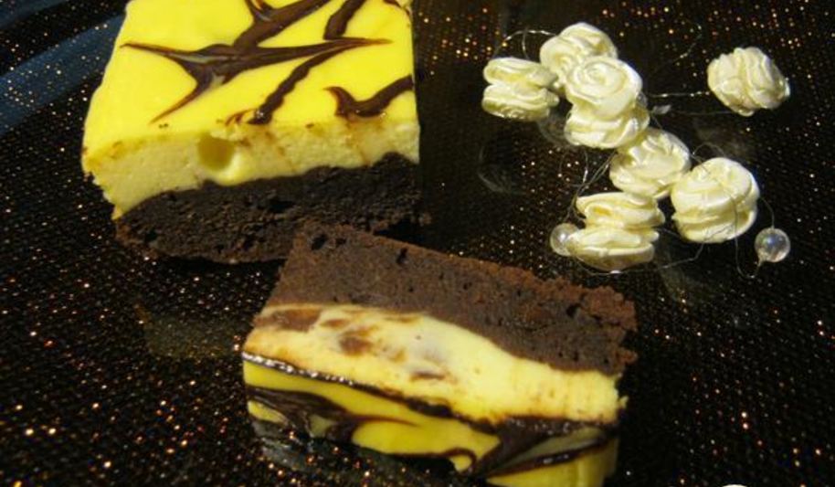 Рецепт мраморный брауни-чизкейк