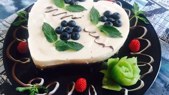 ШАГ 7. нежный чизкейк с голубикой