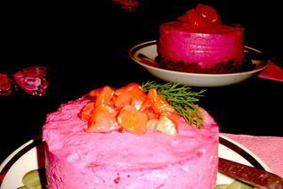 Свекольный чизкейк с форелью