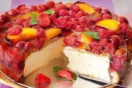 Творожный чизкейк с фруктовым желе