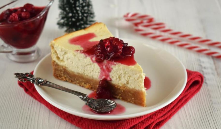 Рецепт творожный чизкейк с клюквой