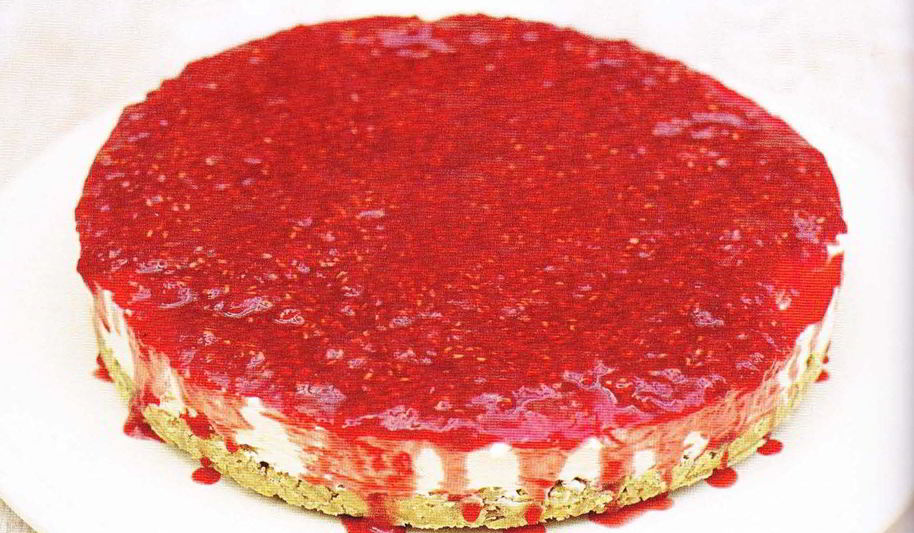 Рецепт ванильный чизкейк с малиновым соусом