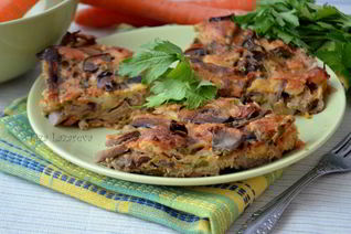 Ароматный грибной кекс-пирог