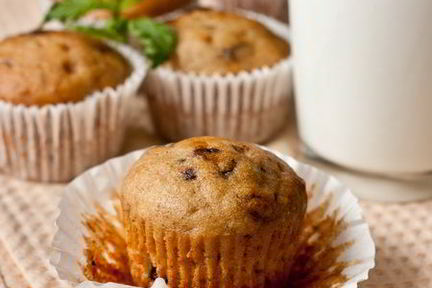 Банановые кексики с шоколадом