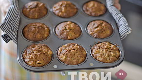 ШАГ 6. кексы из цельнозерновой муки с яблоками и пеканом