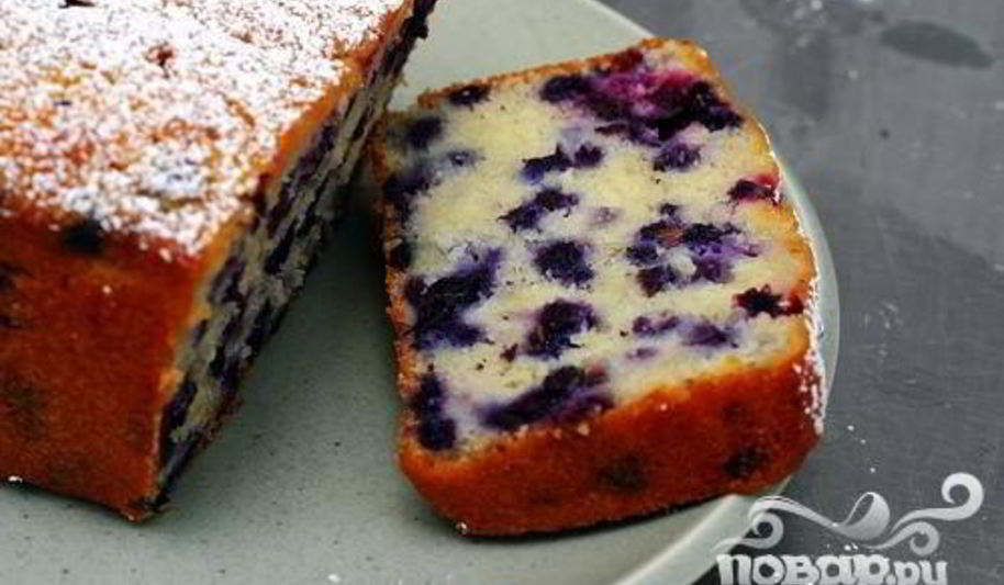 Рецепт лимонный кекс с черникой