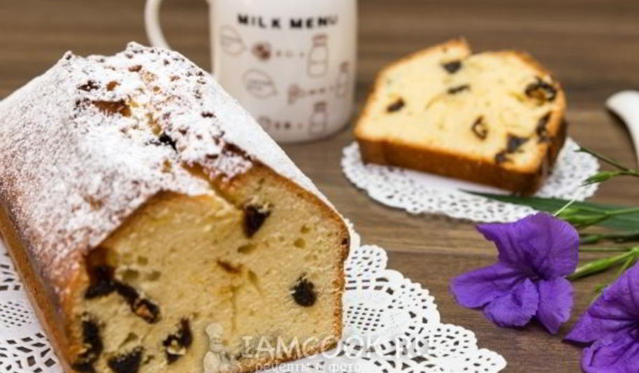 Рецепт лимонный кекс с черносливом