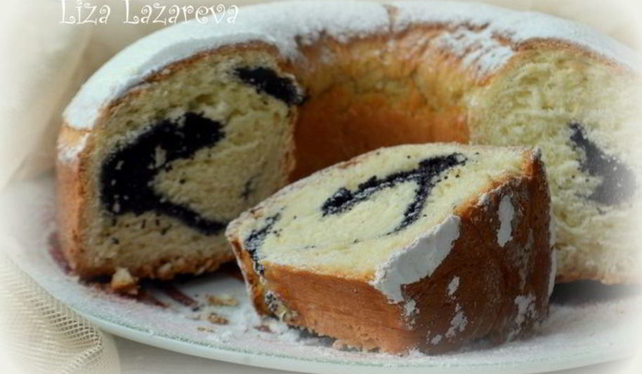 Рецепт припорошенный снегом дрожжевой кекс с маком