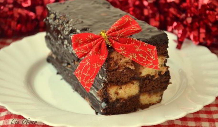 Рецепт шахматный бисквитный кекс