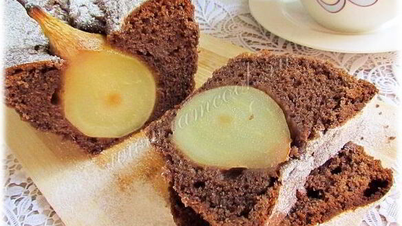 ШАГ 9. шоколадный кекс с грушами