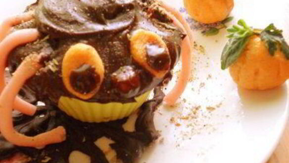 ШАГ 8. сливочные кексы паучок на hallowen