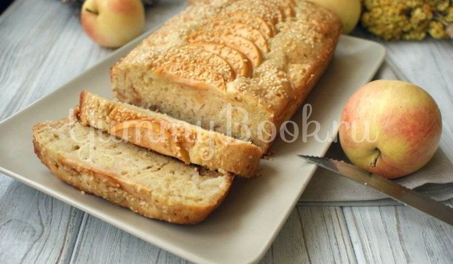 Рецепт яблочный кекс с кунжутом
