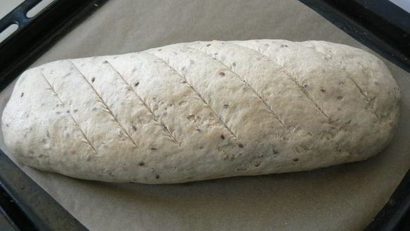 ШАГ 6. батон с льняными семенами на закваске