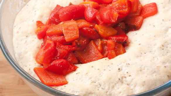 ШАГ 5. хлеб с запеченным перцем и травами