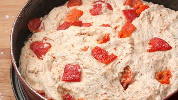 ШАГ 6. хлеб с запеченным перцем и травами