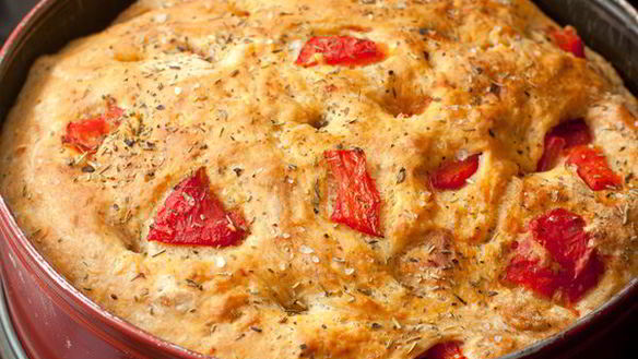 ШАГ 8. хлеб с запеченным перцем и травами