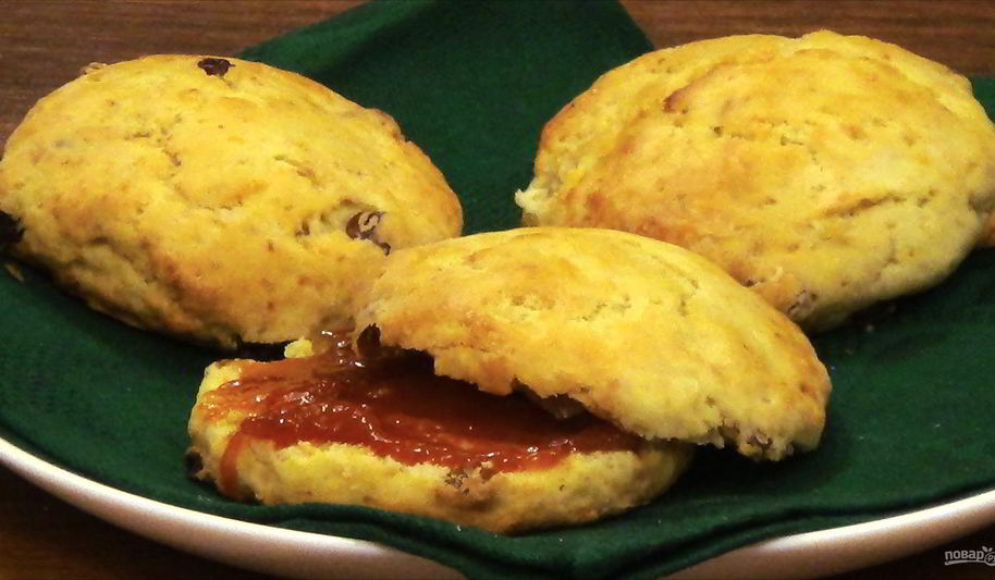 Рецепт сконы с апельсиновой цедрой и изюмом