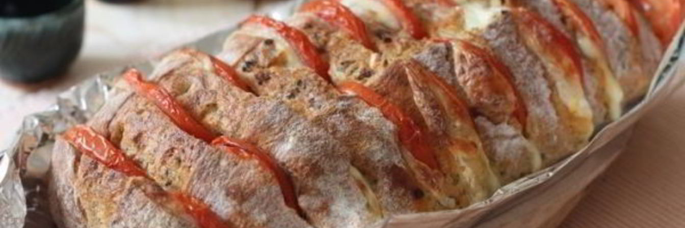 Запеченная чиабатта-гармошка