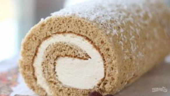 ШАГ 9. кокосово-медовый рулет