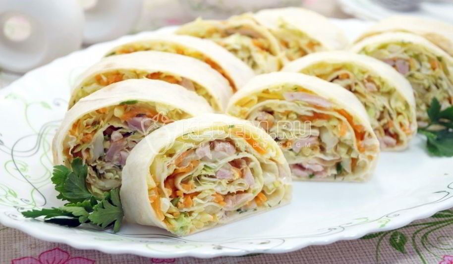 Рецепт быстрая закуска из лаваша