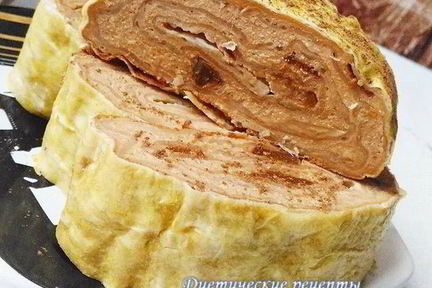 Творожно-тыквенный рулет из лаваша