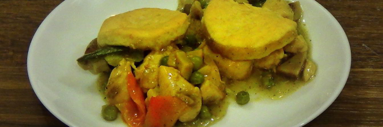 Куриное филе с лепешками