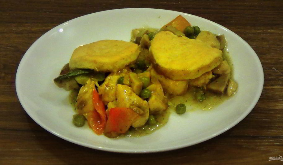 Рецепт куриное филе с лепешками