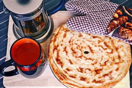 Слоеные лепешки на сковороде