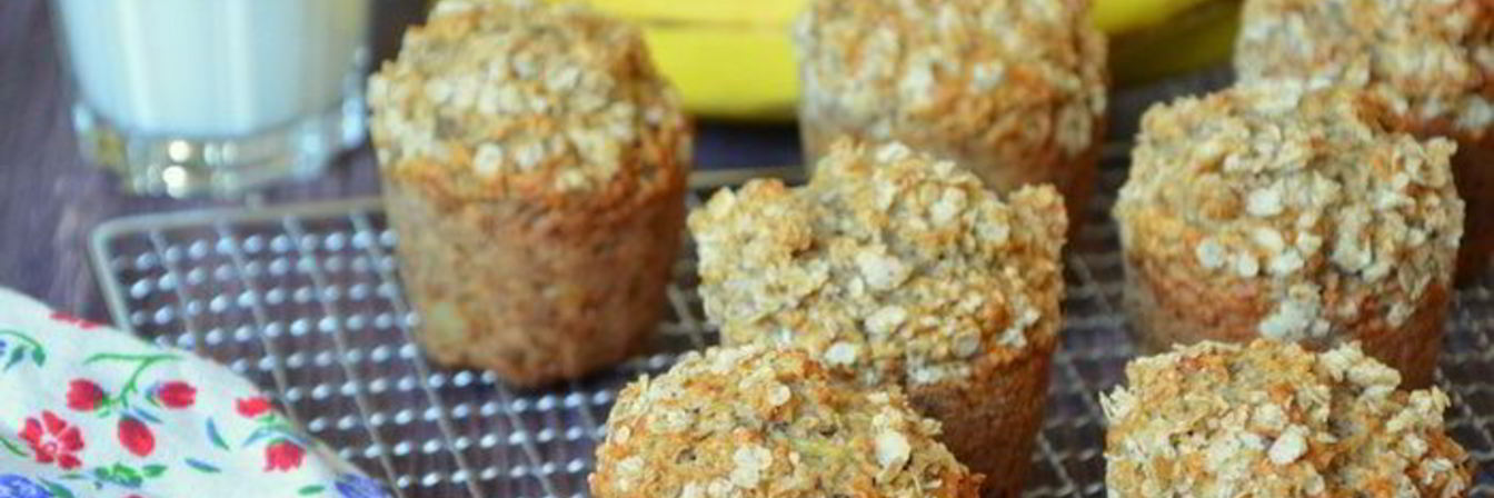 Банановые маффины с овсяными хлопьями