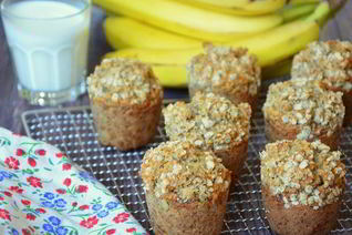 Банановые маффины с овсяными хлопьями