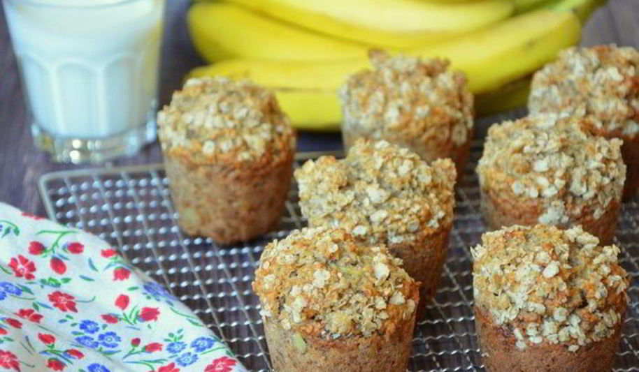 Рецепт банановые маффины с овсяными хлопьями