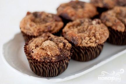 Банановые маффины с шоколадом