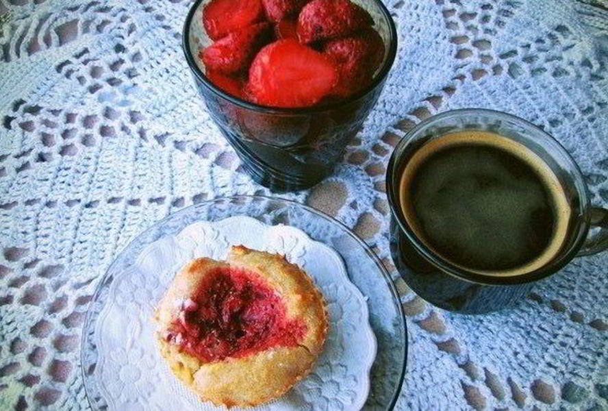 Клубничные маффины с овсянкой
