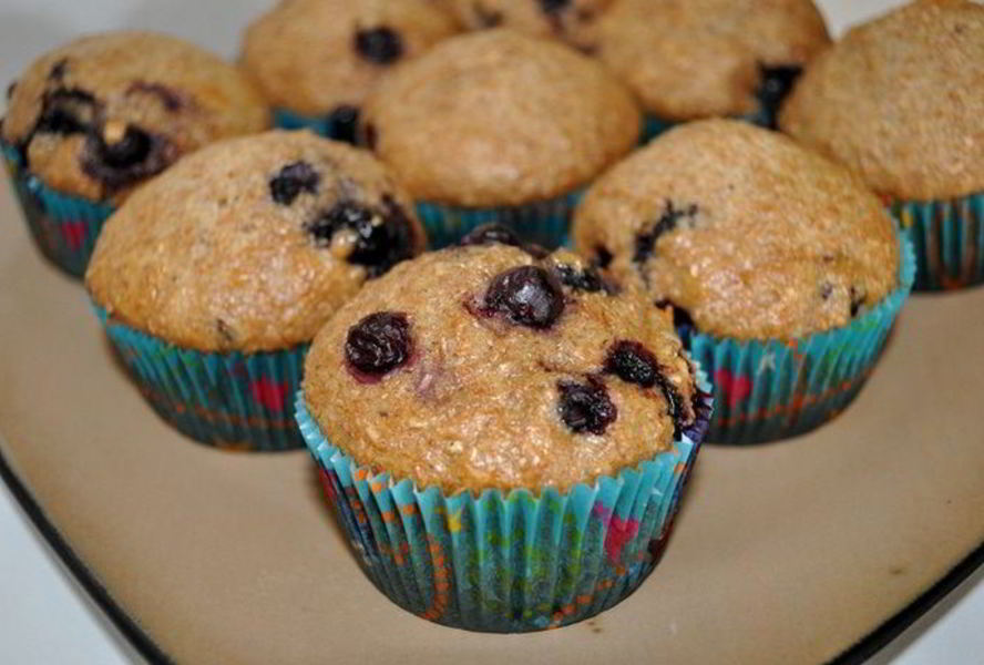 Лимонные маффины с черникой