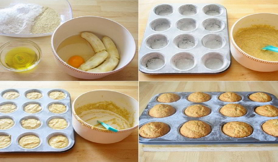 Рецепт маффины с бананами