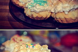 Маффины с глазурью из белкового крема