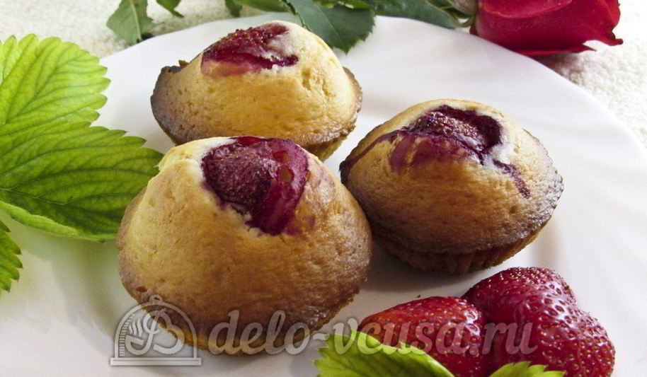 Рецепт маффины с клубникой