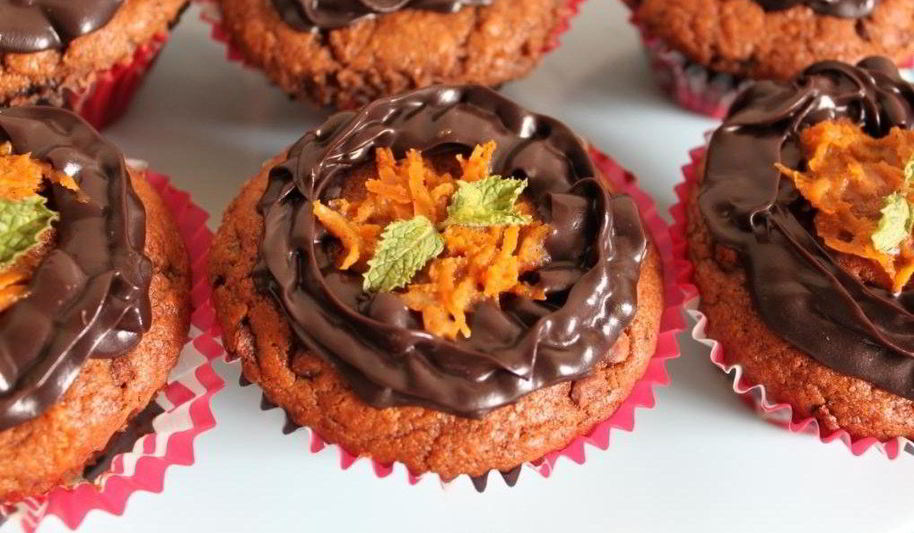 Рецепт шоколадно-апельсиновые маффины с шоколадным ганашем