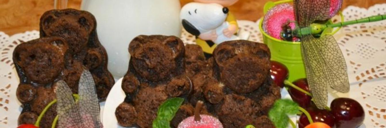 Шоколадно-банановые маффины Мишка Барни