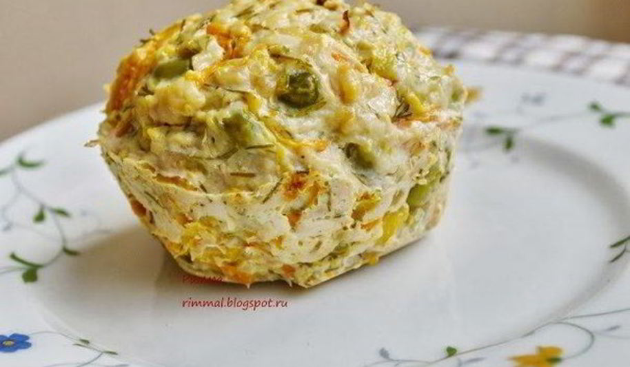 Рецепт сочные куриные маффины с зеленью